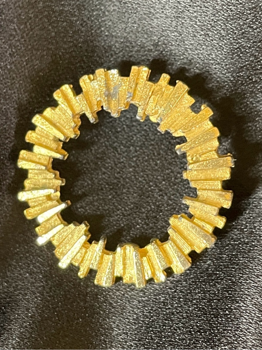 VINTAGE MCM Gold Tone Brutalist Sunburst Brooch